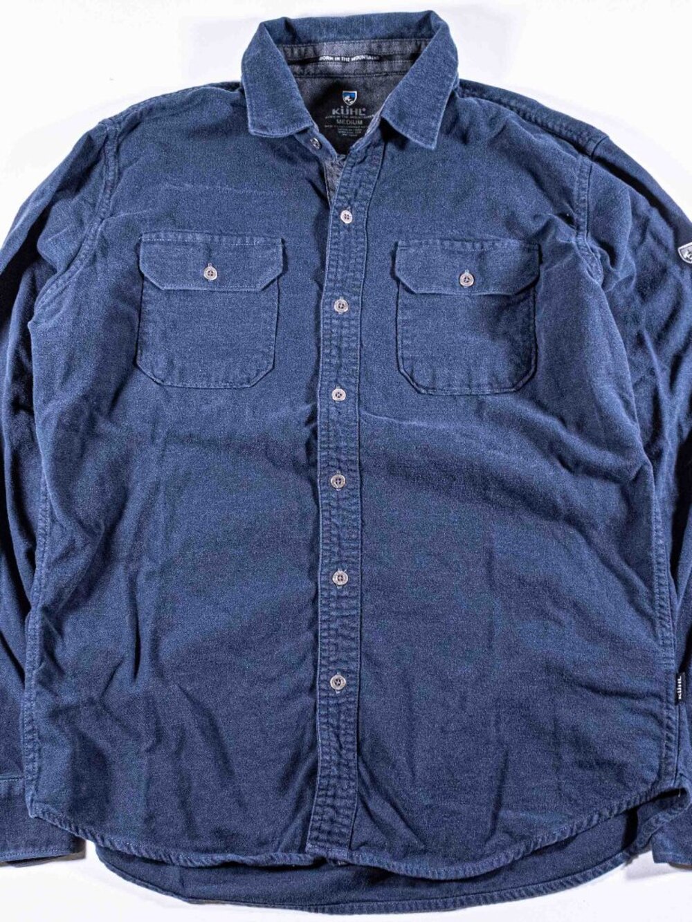 Kuhl Descendr Flannel Shirt Mens Medium Blue Long Sleeve Button Down 7244 M